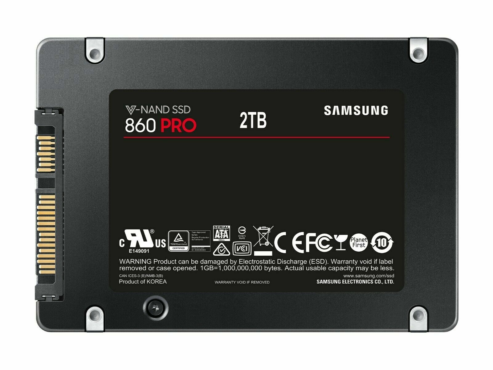Samsung 860 Pro 2TB SSD (MZ-76P2T0) 3D V-NAND SATA III 6Gb/s 2.5″ 7mm