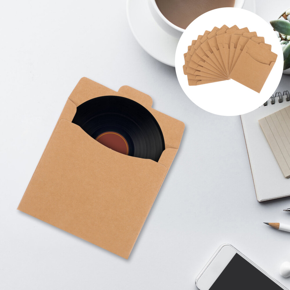 50 Pcs CD DVD Sleeves Brown Kraft Paper DVD Envelopes,Cardboard Envelopes