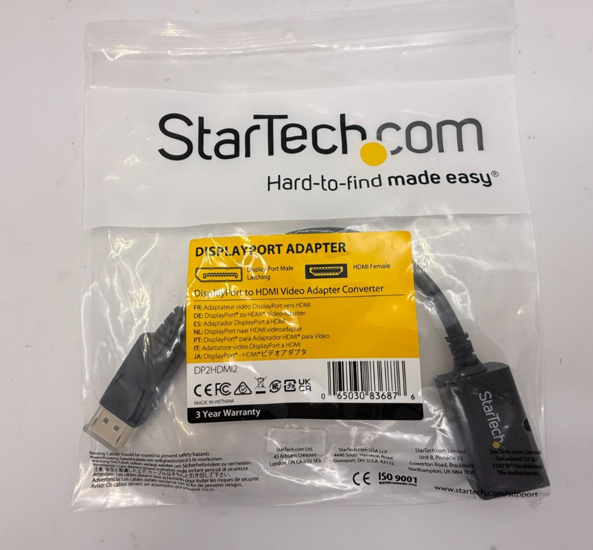 StarTech DisplayPort Adapter to HDMI Connector – Video Adapter Converter