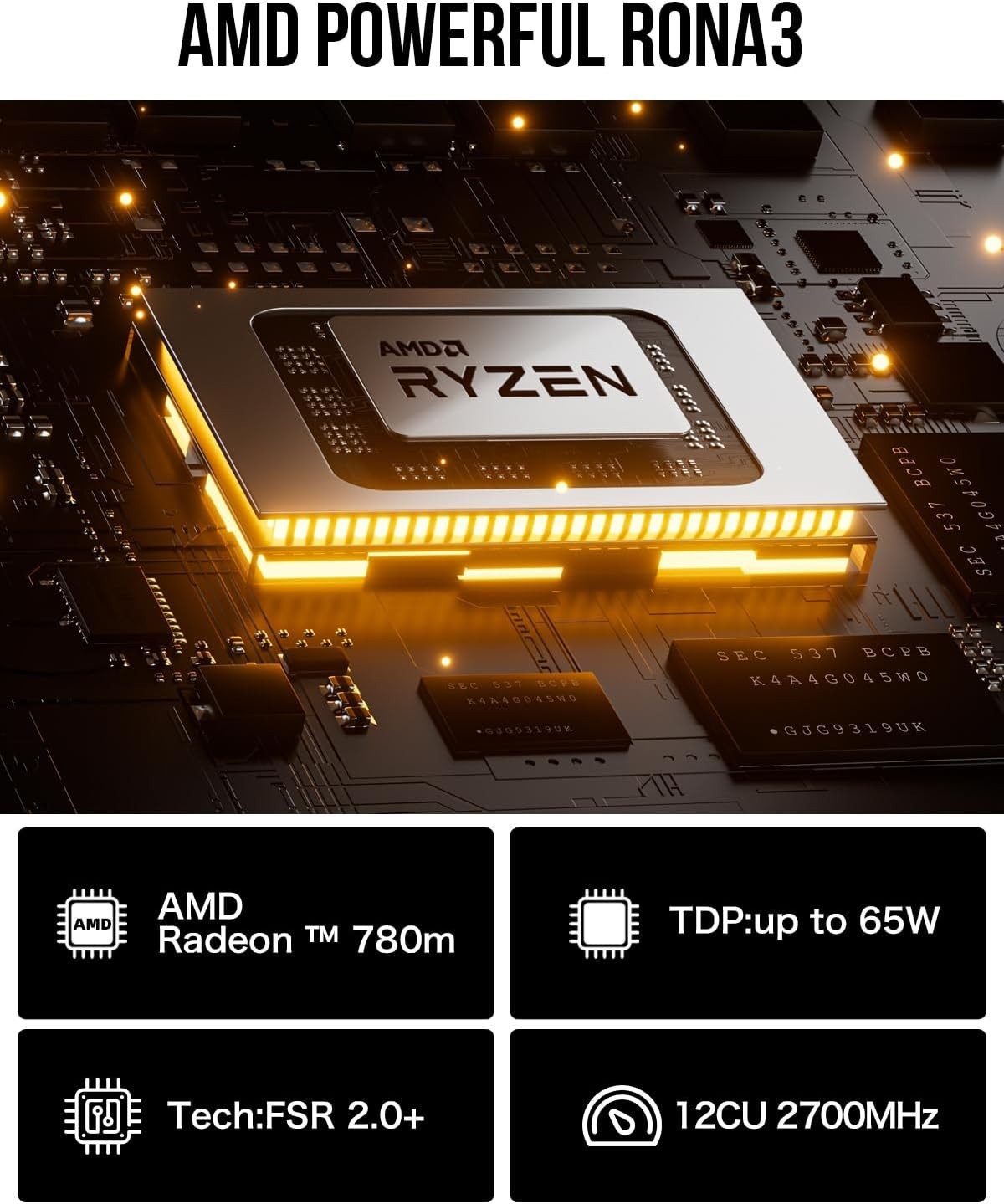 Mini PC K6 AMD Ryzen 7 7840HS 32GB RAM 1TB SSD Dual 2.5GbE Gaming PC Open Box