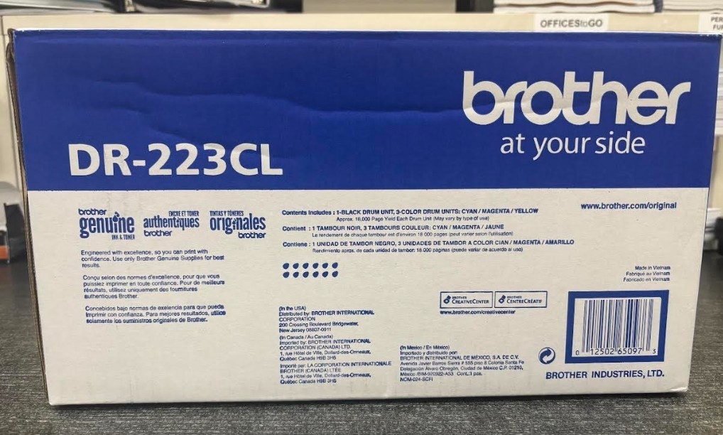 GENUINE BROTHER DR223CL 4 Piece Drum Unit HL-L3210CW/L3230CDW/3270cdw/3290cdw