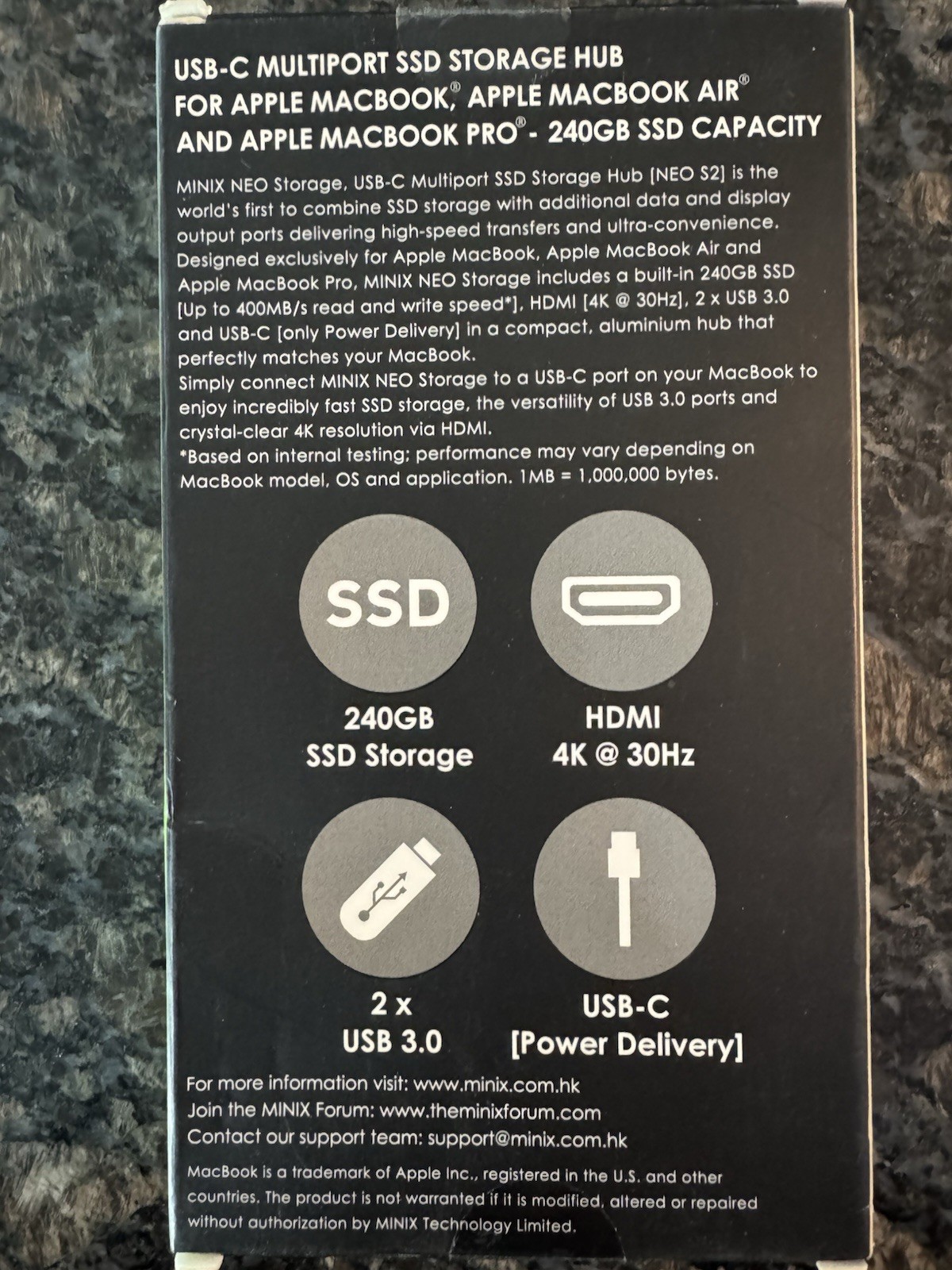 MINIX – USB-C Multiport SSD Storage Hub 240GB SSD Capacity USB-C Apple MacBook
