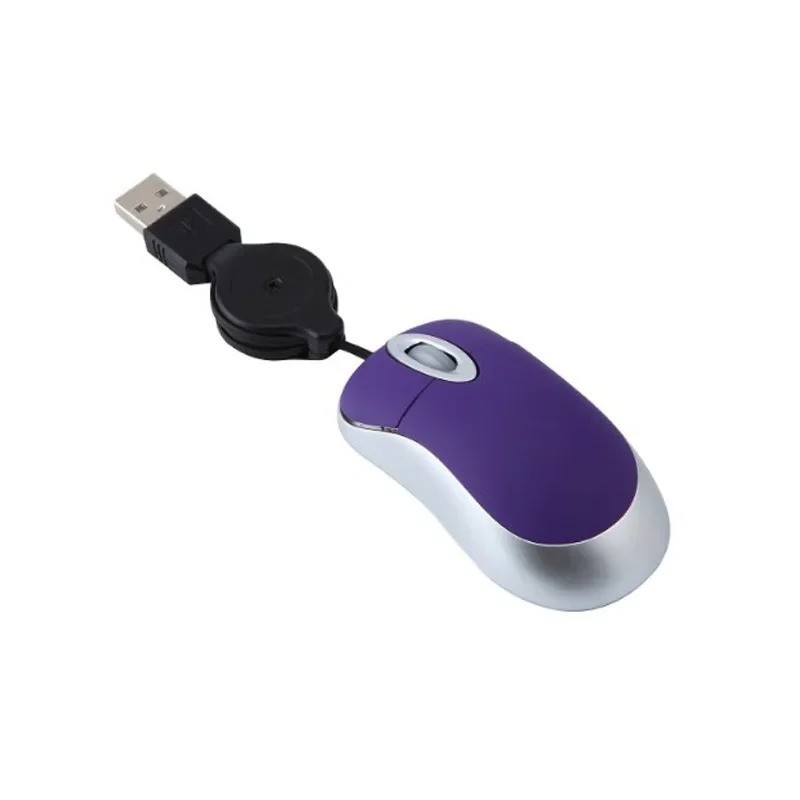 Mini Portable Wired Retractable Mouse Computer Mause Small Hand USB Optical 1000