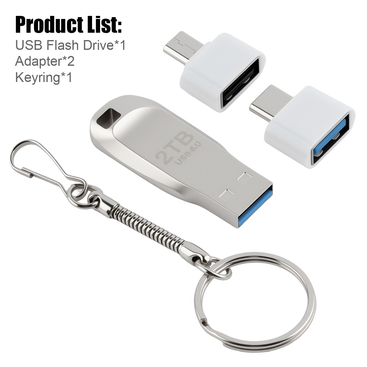 2TB USB 3.0 Flash Drive Thumb Type C U Disk Memory Stick Pen PC Laptop Storage