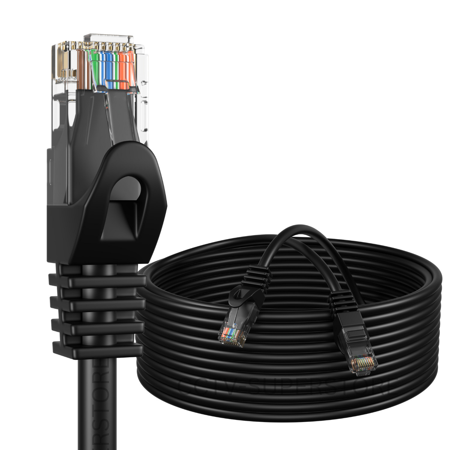 RJ45 CAT6 Ethernet Network Cable Black 5ft 15ft 25ft 30ft 50ft 100ft 200ft LOT