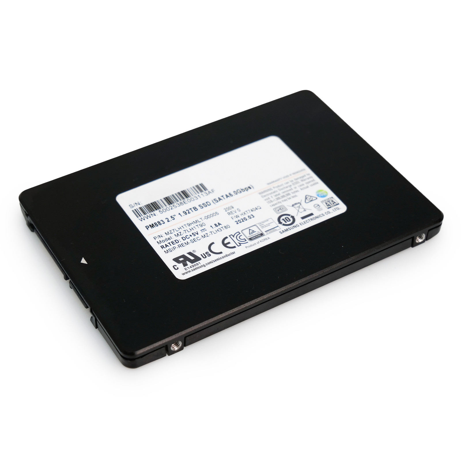Samsung PM883 1.92TB MZ7LH1T9HMLT SATA 6GB/s 1.3 DWPD 3D TLC 2.5″ Enterprise SSD