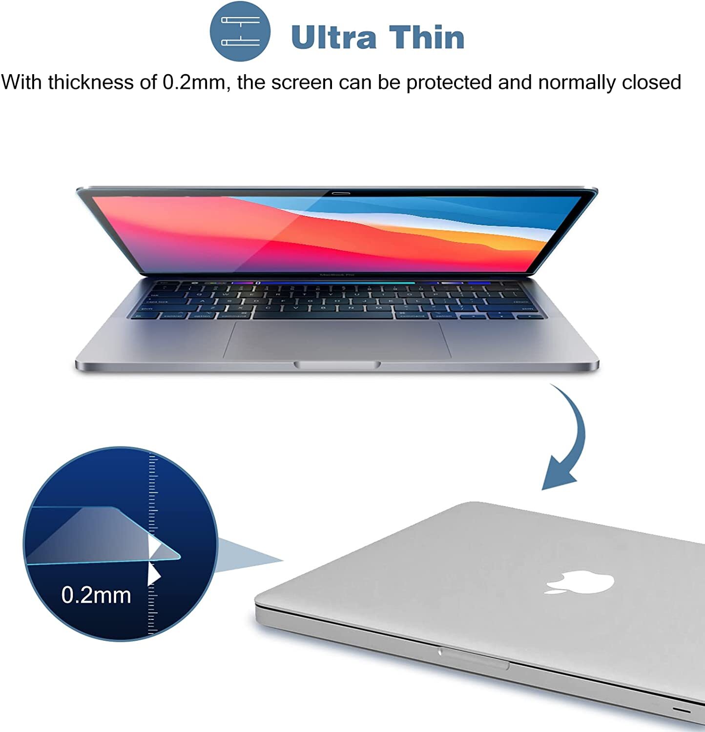 Premium Ultra Thin Tempered Glass Screen Protector For Apple MacBook Pro 14″ 13″