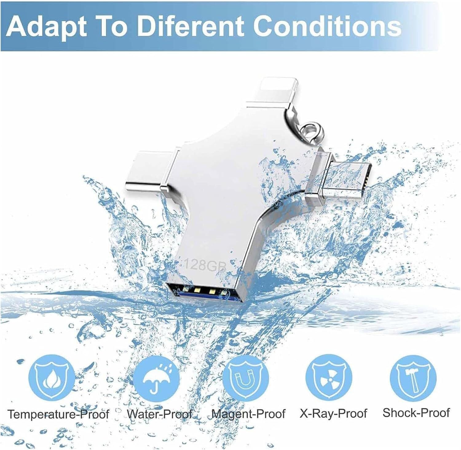 USB 3.0 Flash Drive 128GB Type C Memory Photo Stick for iPhone Android iPad Lot