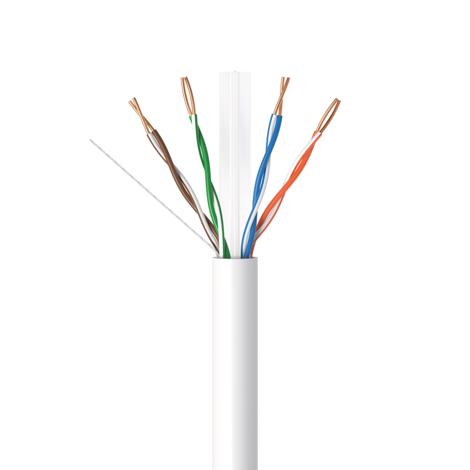 1000ft Cat6 Plenum Rated CMP 23AWG 550Mhz UTP Ethernet LAN Bulk Cable White