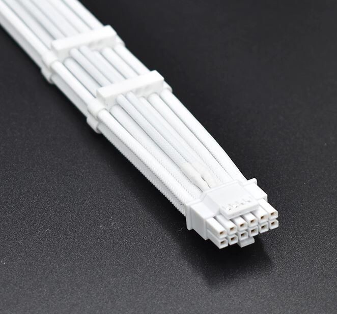 Mod Cables White 30CM/ 12″ Braided 12VHPWR For Corsair PSU Cable Kit 16pin – NEW