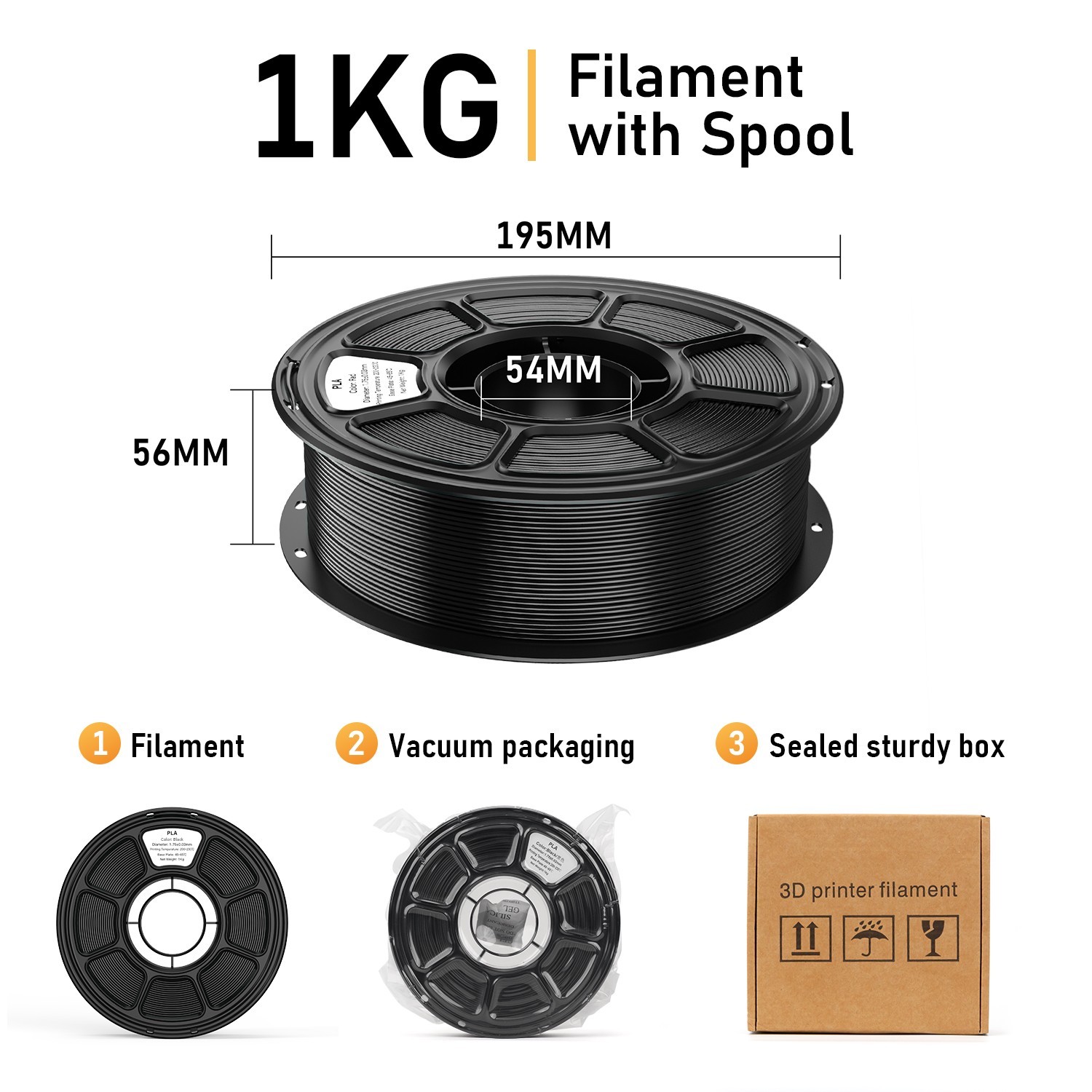 FILAZOO 5pcs Wholesale 3D Printer Filament 1KG PLA 1.75mm PLA Filament