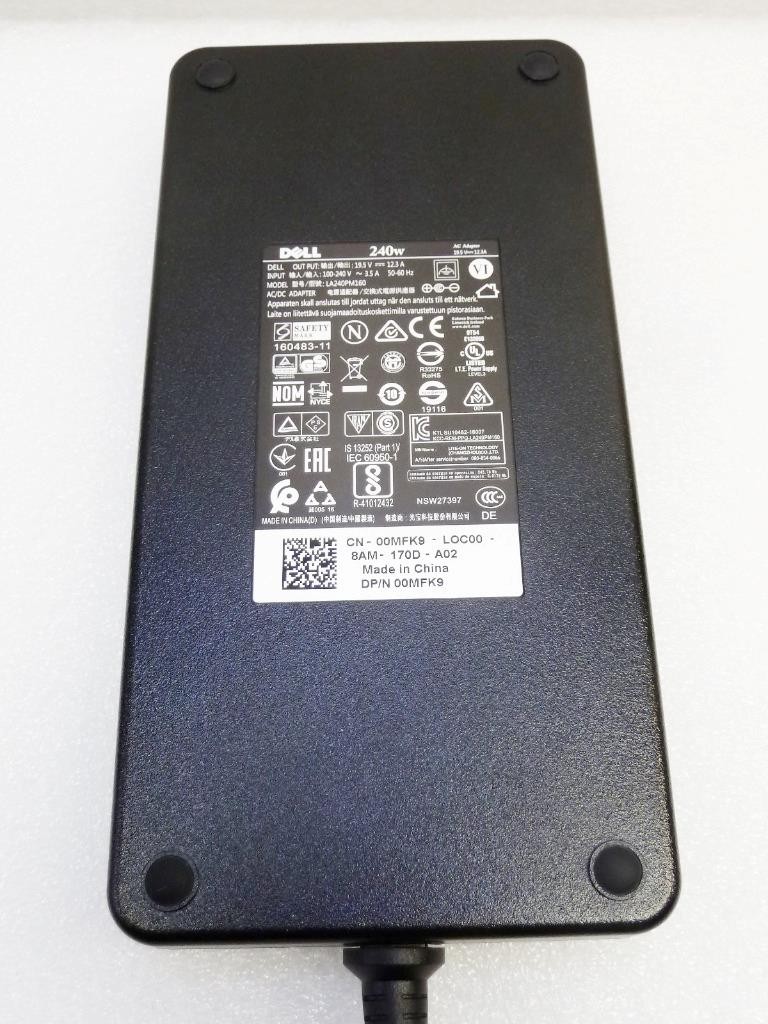 OEM DELL 240W | 19.5V — 12.3A AC Adapter/Power Supply | LA240PM160 | GA240PE1 |