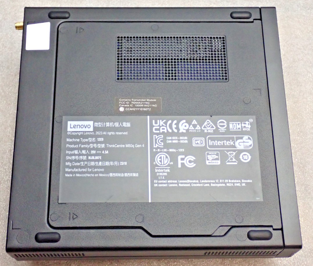 Lenovo ThinkCentre M80q Gen 4 Intel i5-13500T 16GB DDR5 512GB NVMe Power Adapter