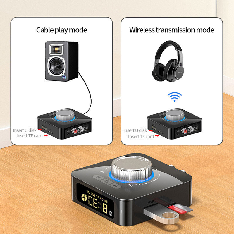 Digital LED Bluetooth 5.0 Receiver Transmitter HiFi Stereo AUX RCA Audio Adapter