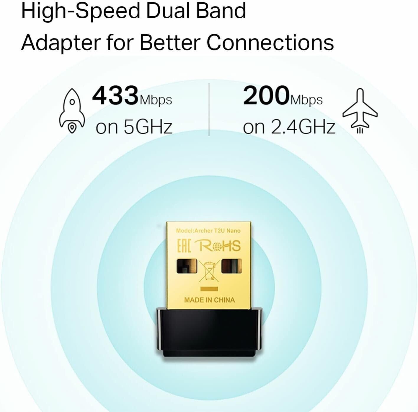 TP-Link Archer T2U Nano – IEEE 802.11ac Dual Band Wi-Fi Adapter for PC (Y)