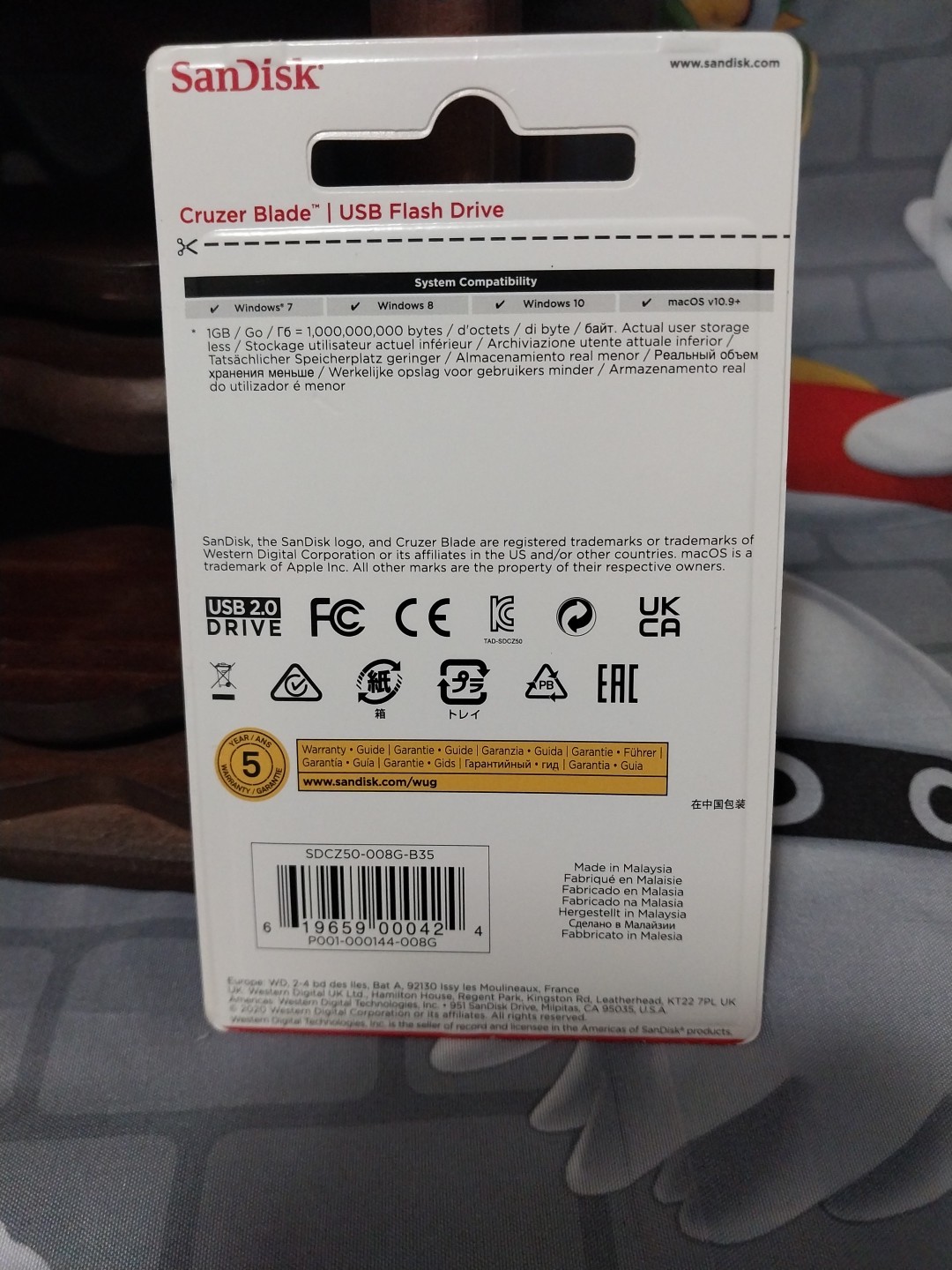 Sandisk CRUZER BLADE 8GB SDCZ50-008G-B35 USB 2.0 Flash Pen Drive 8G NEW Micro