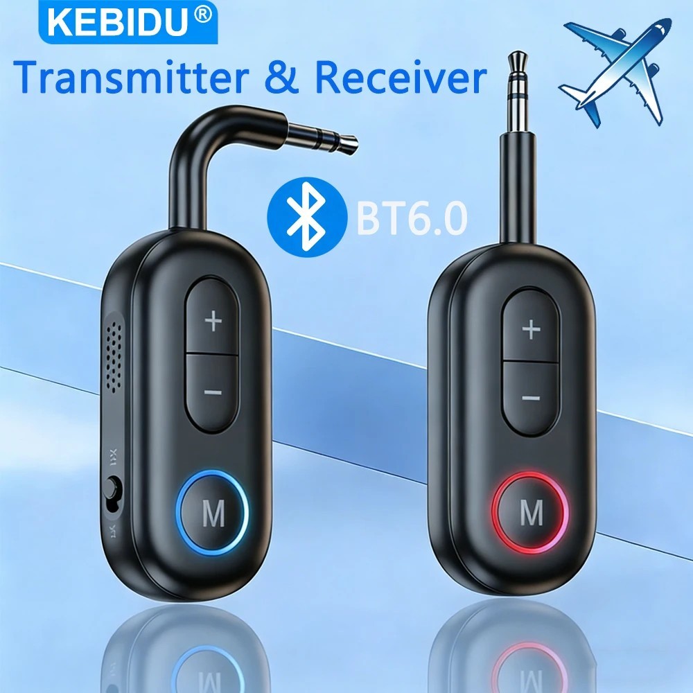 Bluetooth Transmitter Receiver Wireless Adapter 3.5MM Aux Jack, Dual Connection