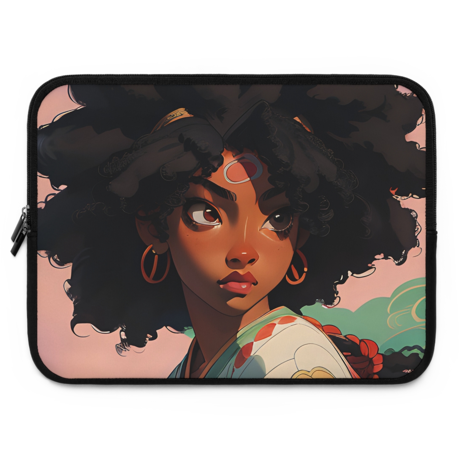 Black Girl Anime Laptop and Tablet Sleeve 7-in, 10-inch, 13-inch, 15-inch, 17-