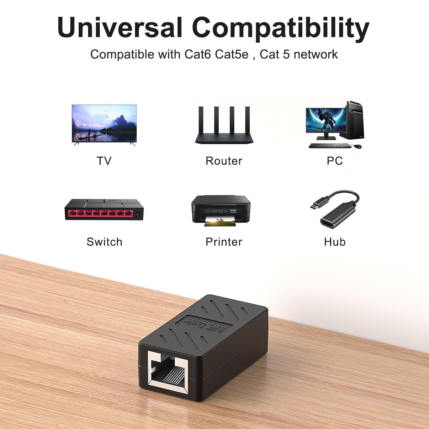 RJ45 Coupler Ethernet Inline Cat6 Cat5e Network Cable Extension Jack Adapter