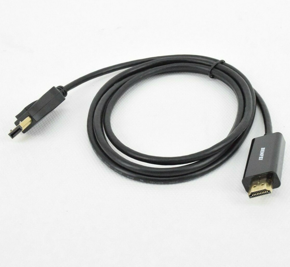 BenFei DisplayPort to HDMI 6 Feet Cable Male to Male Adapter Gold-Plated Cord