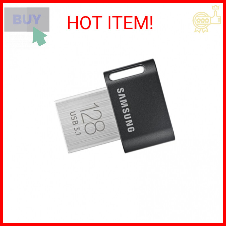 SAMSUNG FIT Plus 3.1 USB Flash Drive, 128GB, 400MB/s, Plug In and Stay, Storage