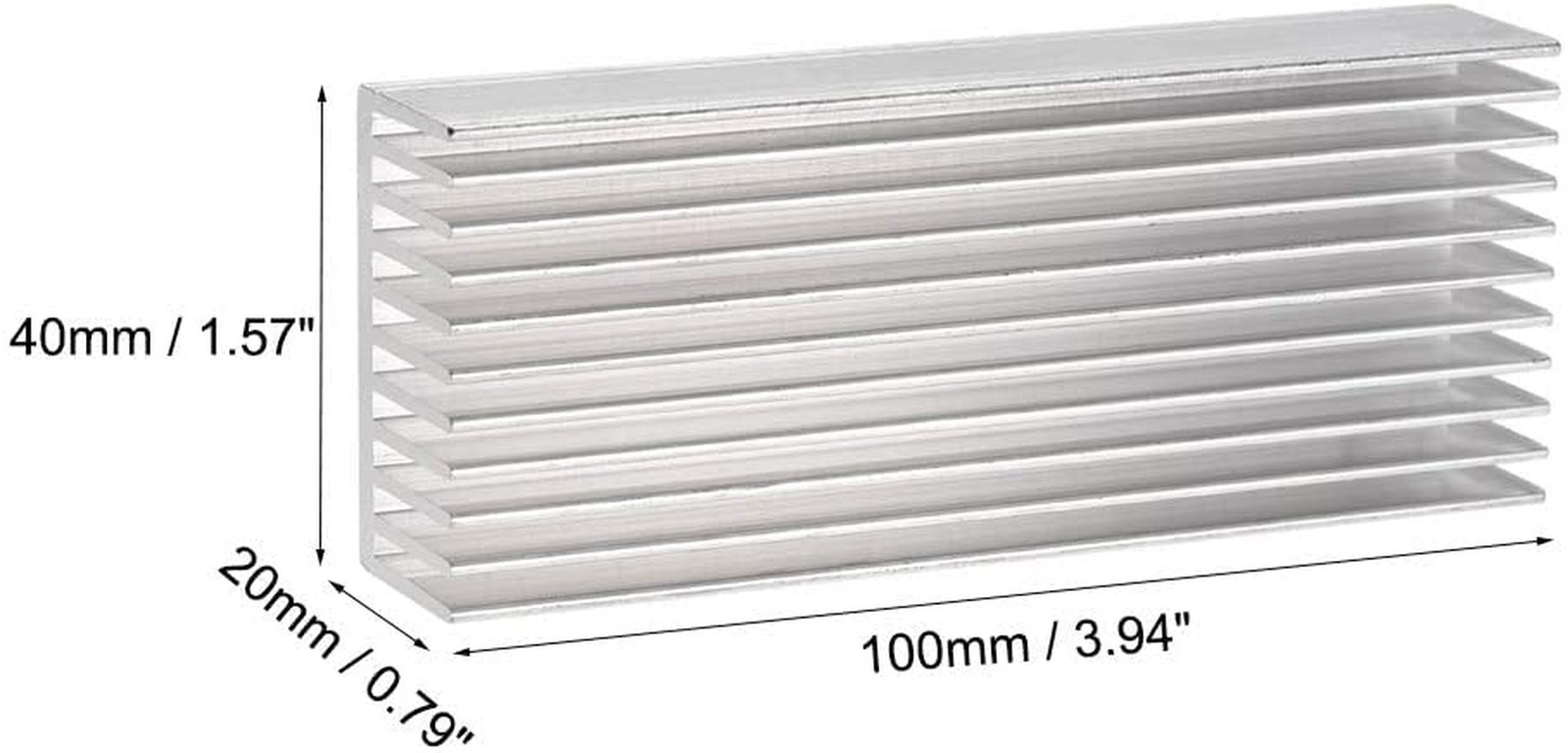 Aluminum Chipset Heatsink, 100mm (L) x40mm(W) x20mm (H) Heat Sink Cooling Fin…
