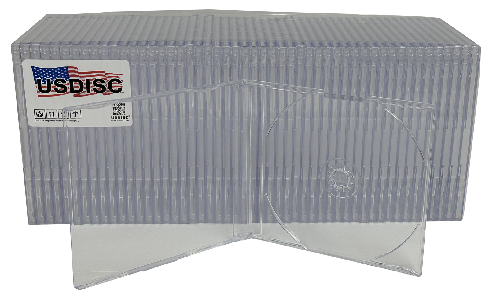 USDISC CD Jewel Cases Slimline 7.2mm, Single 1 Disc (Clear) Lot