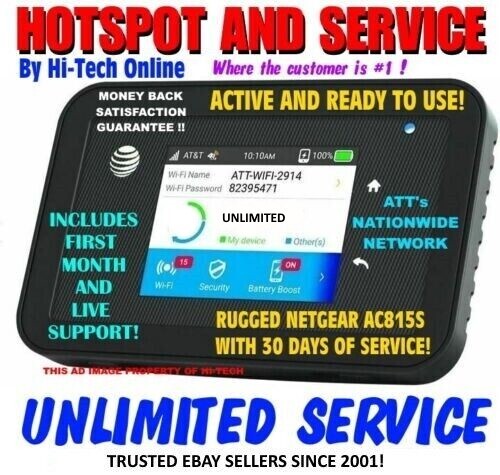NETGEAR 815S HOTSPOT ✅ INCLUDES 30 DAYS DATA UNLIMITED SERVICE ✅ ATT NETWORK ✅