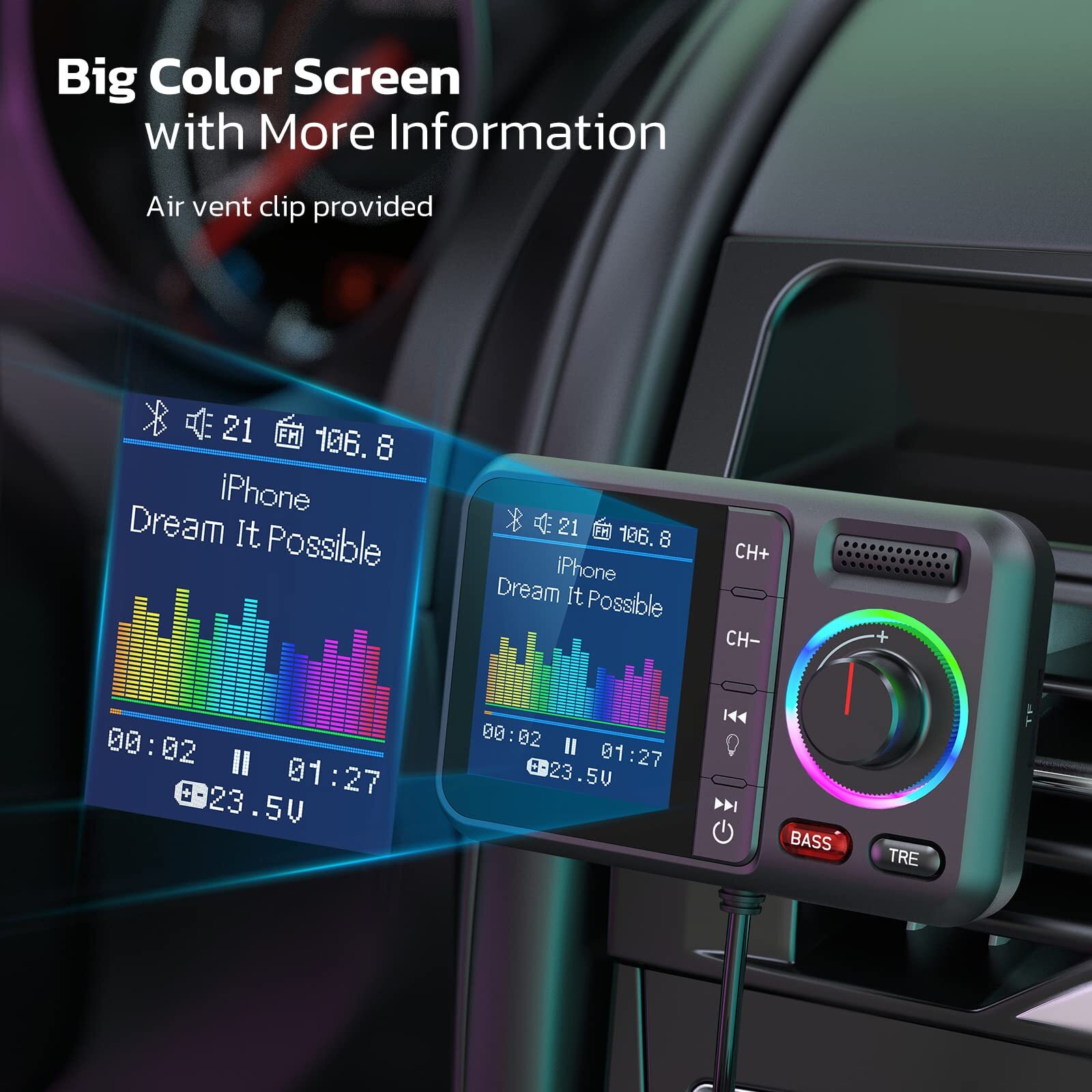 Nulaxy Bluetooth FM Transmitter for Car