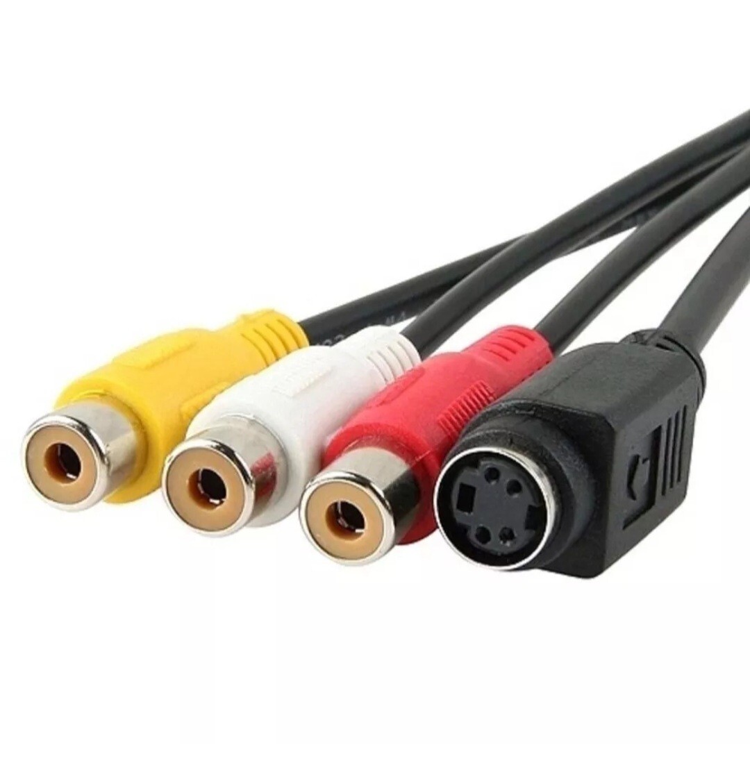 Audio Jack Adapter VGA SVGA to S-Video 3 RCA AV Adapter Converter Cable