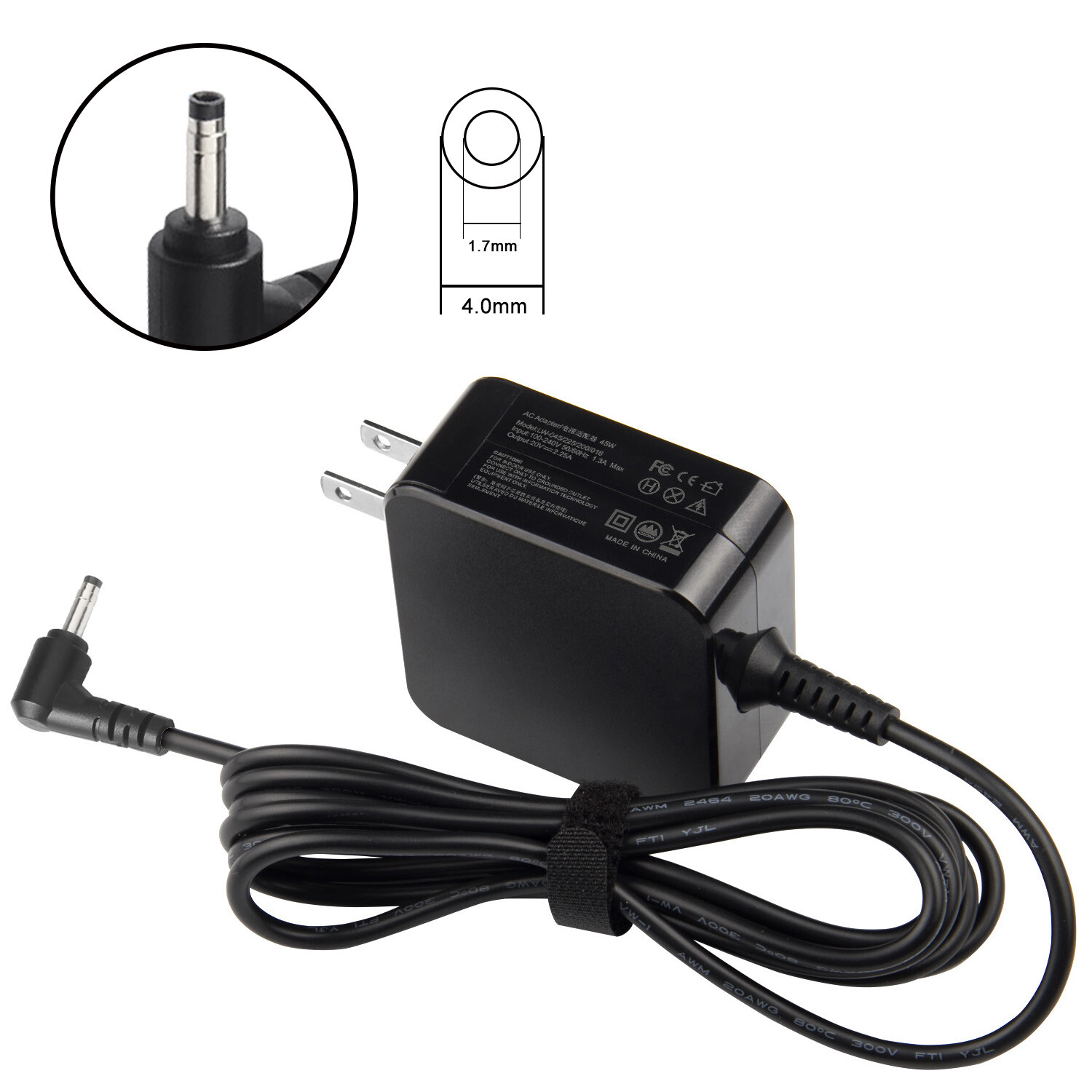 45W For Lenovo Charger Ideapad 20V 2.25A AC Adapter ADL45WCC ADL45WCD Replaces