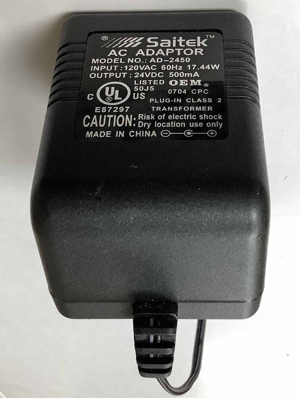 Genuine OEM 24VDC 500mA AC/DC Power Supply Adapter for Saitek Racing Wheel