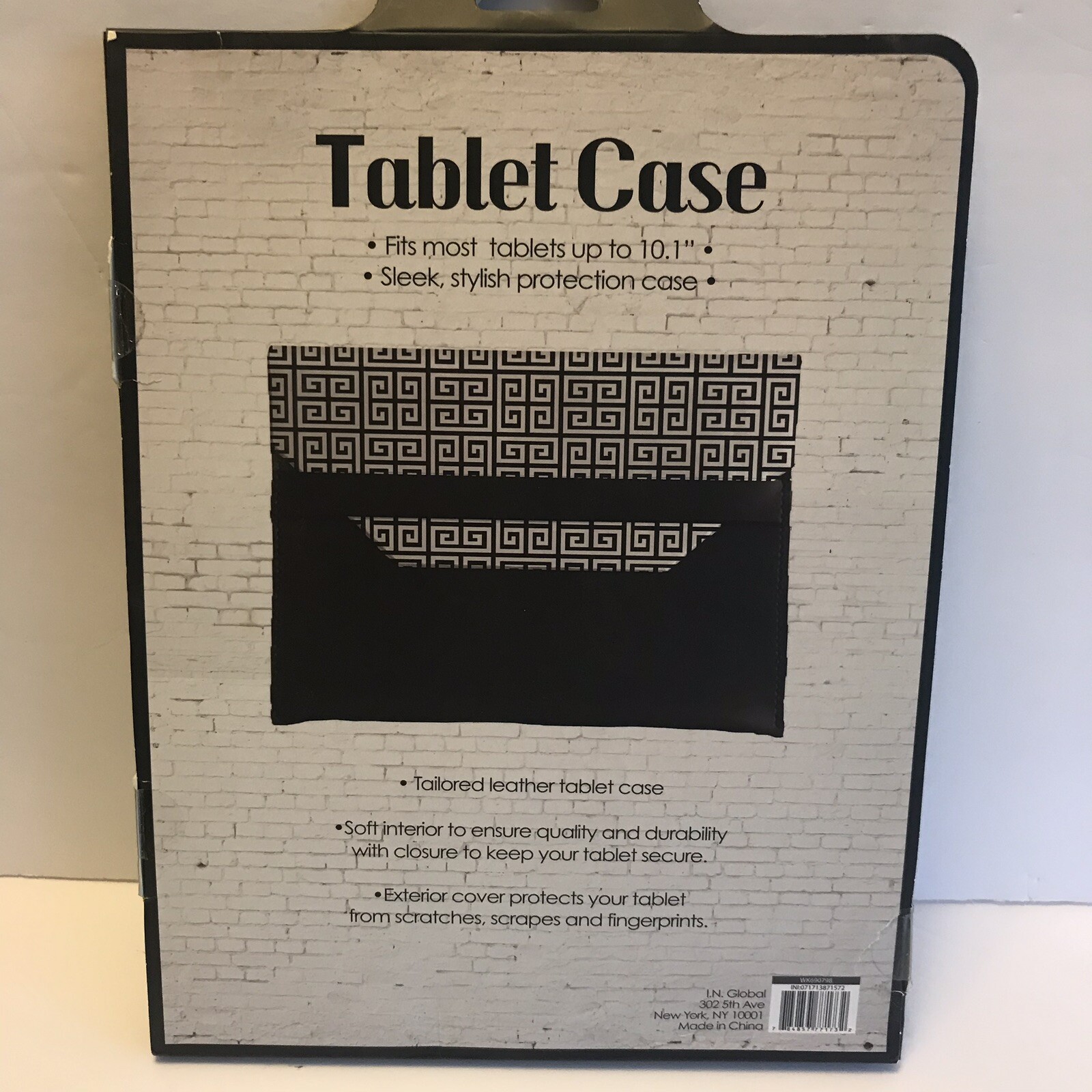 Leather Tablet Case Fits Up To 10.1”. Stylish Sleek Protective Case- New