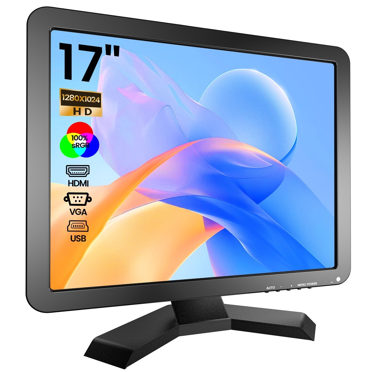 Eyoyo 17″ LCD Screen 1280×1024 HDMI/VGA/BNC Built-in Speakers Video CCTV Monitor