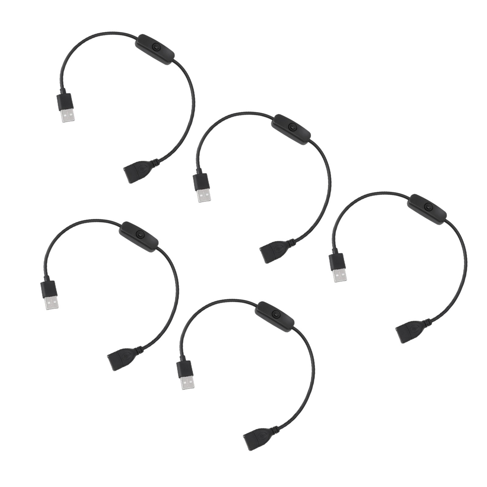 NEW 5PCS USB Extension Cable With ON Off Switch Male To Female Cable For Driving