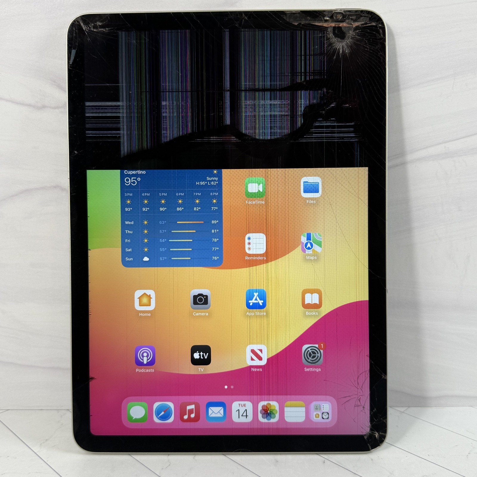 Apple iPad Air 4th Gen. 64GB Wi-Fi 10.9″ Green A2316 Cracked Screen LCD #H332