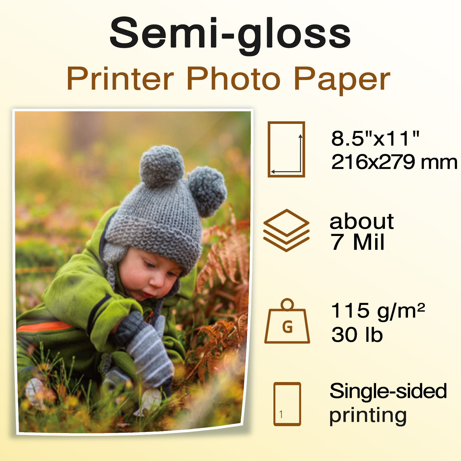 Lot Koala Photo Printer Paper 8.5×11 Glossy / Semi-gloss Thin for Inkjet & Laser