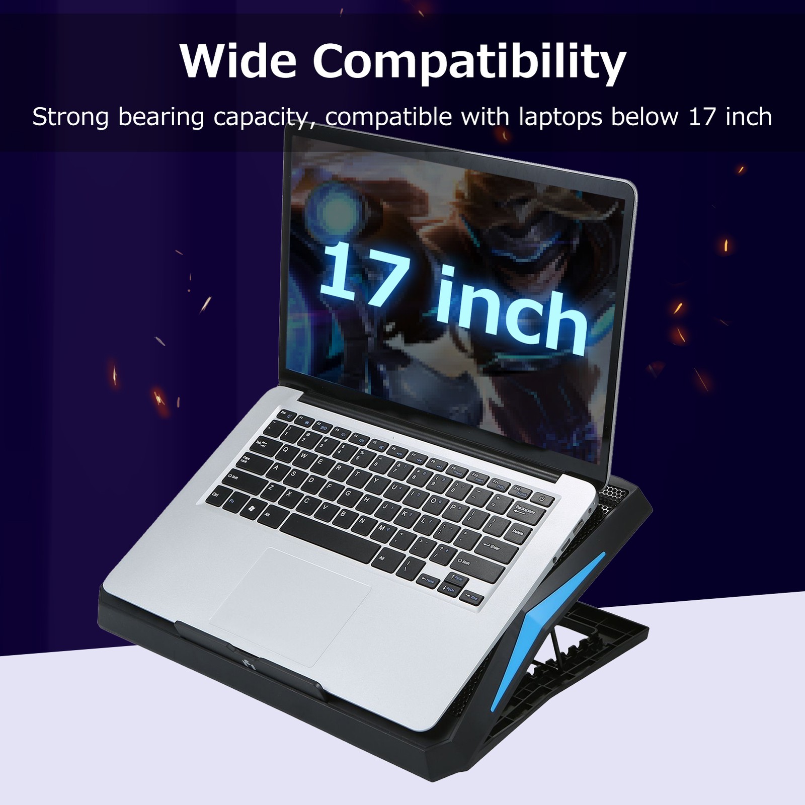 Foldable Laptop Cooler 6-fan Laptop Cooling Stand Low Noise With 6-level