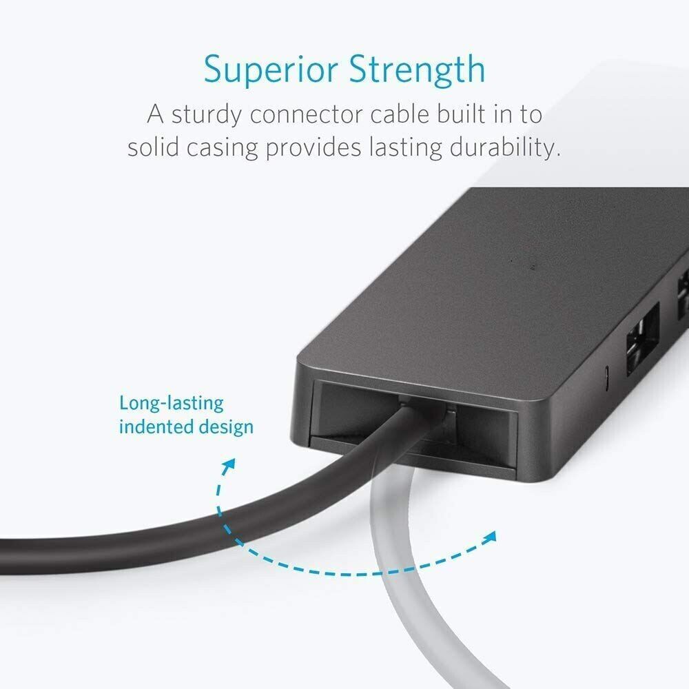 USB 3.0 Hub 4-Port Adapter Charger Data SLIM Super Speed PC Mac Laptop Desktop