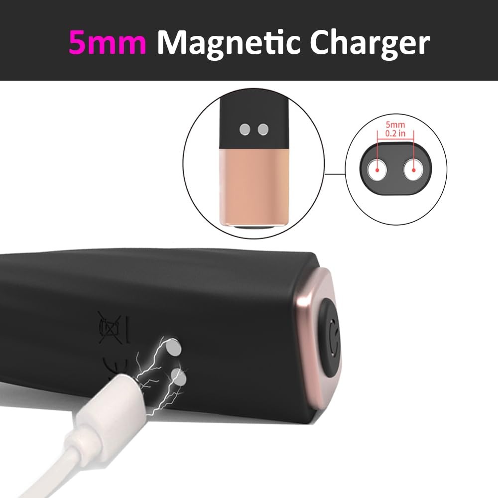 Vebaisa 5mm Magnetic USB DC Charger Cable 2.7 feet with 2 Dots for 5mm, White