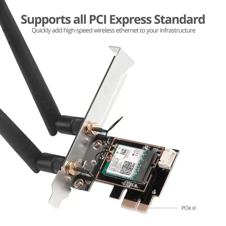 AX3000 WiFi 6 PCIe WiFi Card for Desktop PC Intel AX200 Bluetooth 5.2 Adapter