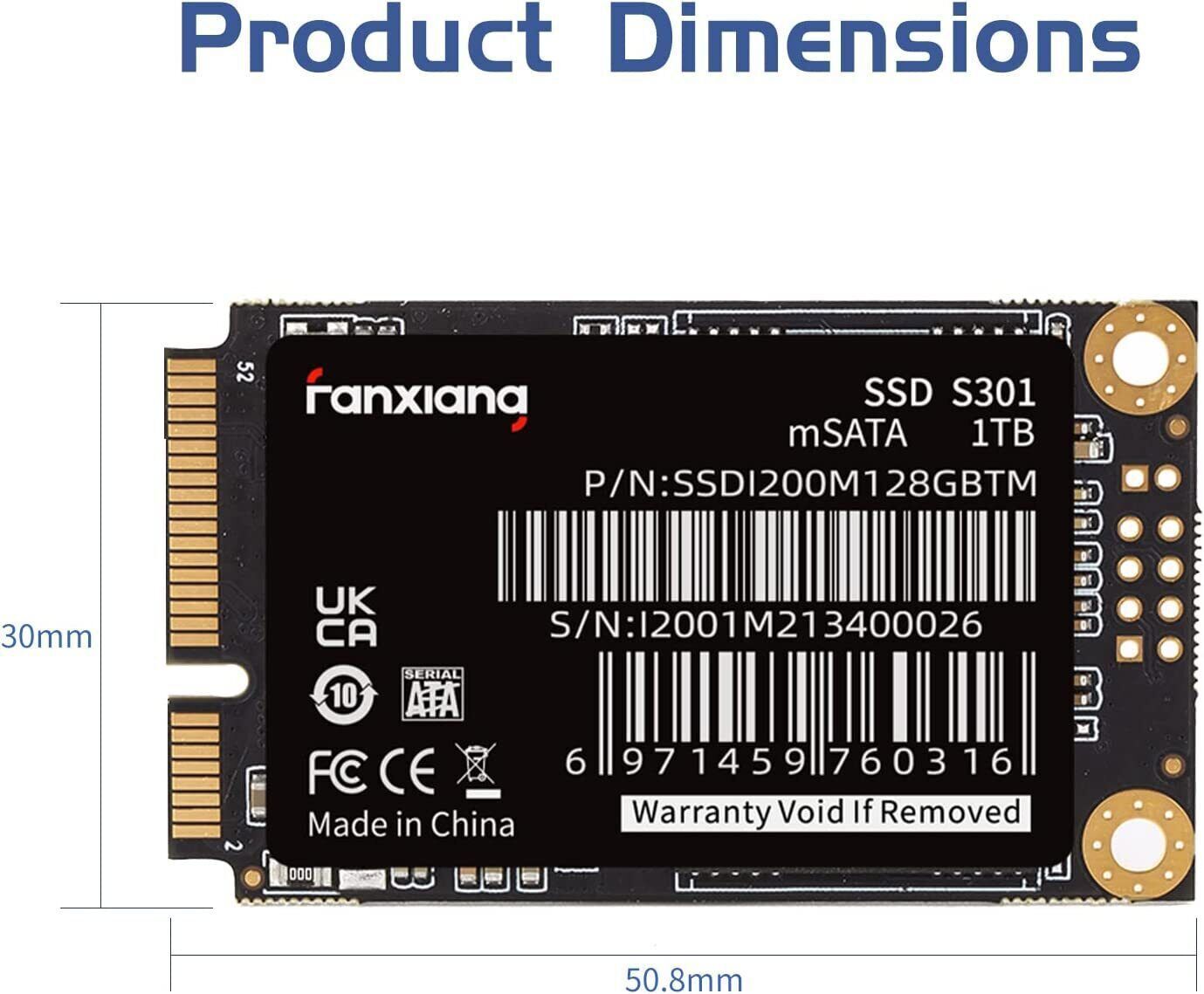 Fanxiang 1TB mSATA SSD Internal Solid State Drive 6Gb/s For PC/ Laptop 550MB/S