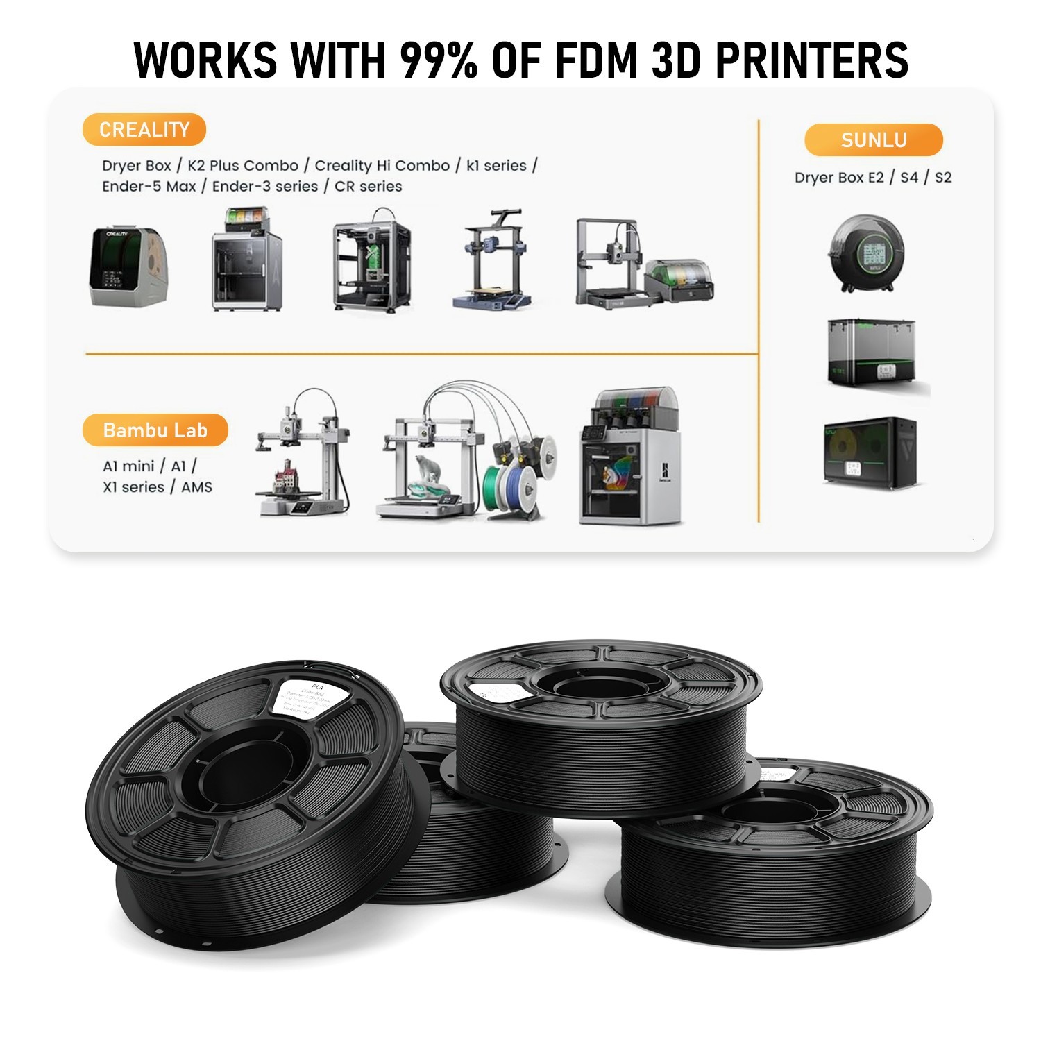 FILAZOO 5pcs Wholesale 3D Printer Filament 1KG PLA 1.75mm PLA Filament