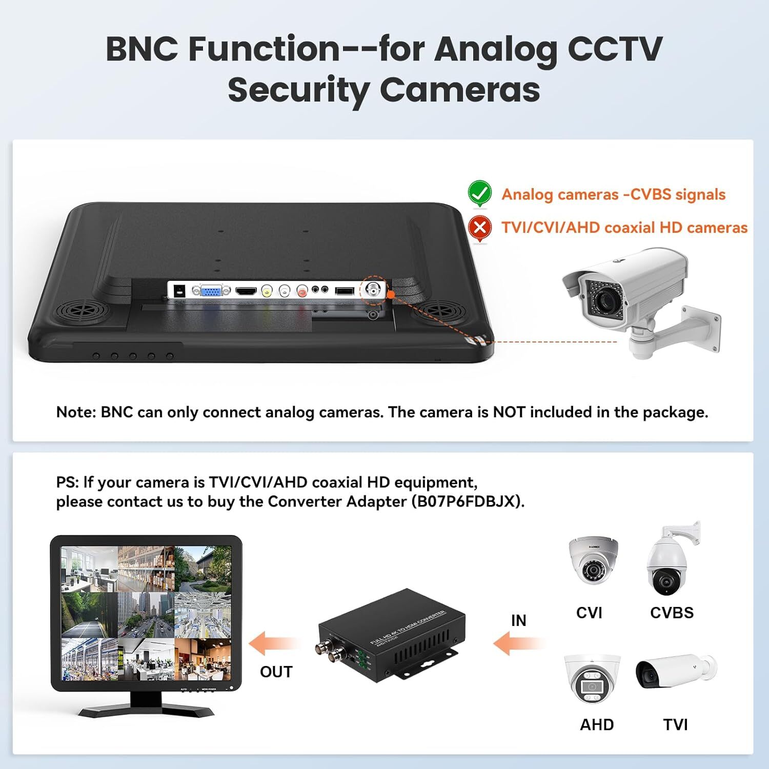 Eyoyo 17″ LCD Screen 1280×1024 HDMI/VGA/BNC Built-in Speakers Video CCTV Monitor