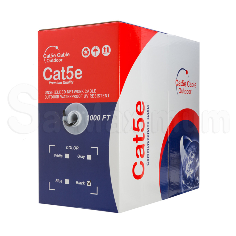 1000ft CAT5 UTP OUTDOOR Ethernet Network Cable 24AWG PE Solid Direct Burial Wire
