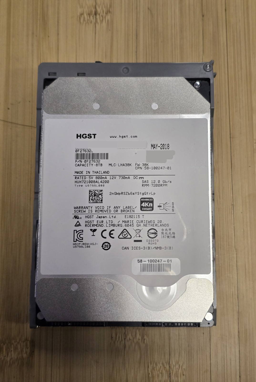 HGST Hitachi Ultrastar Cisco SAS 8TB 7.2k 12Gb/s 4kn 3.5in HDD UCS-HD8T7KL4KN