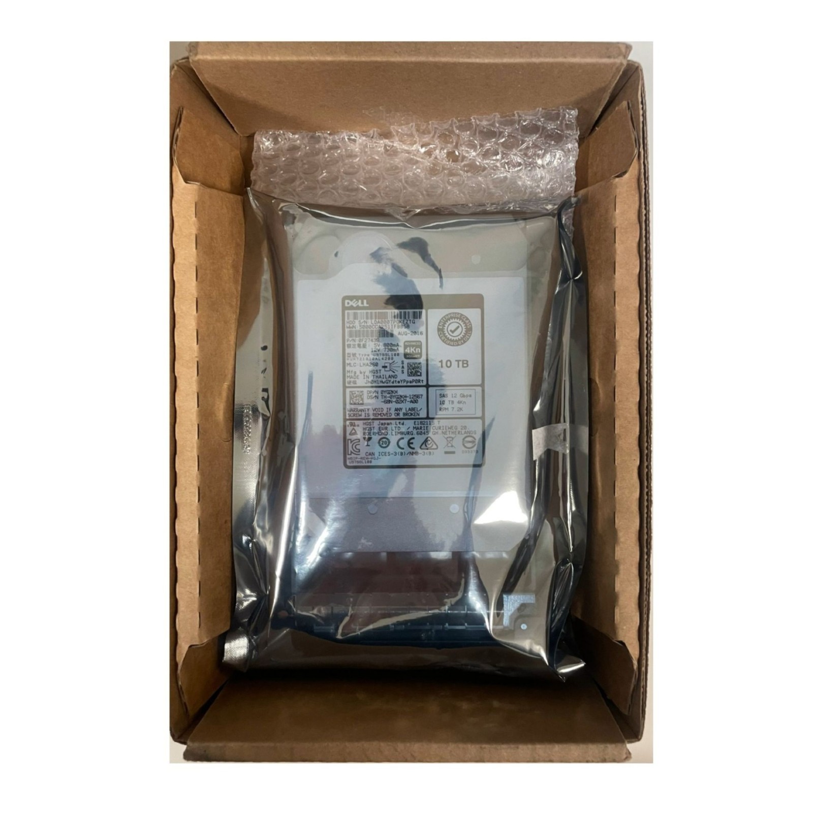 Dell HGST H5H72101CLAR10T0 10TB 7.2K SAS 12Gb/s SED 3.5in Grade A 1.5K POH