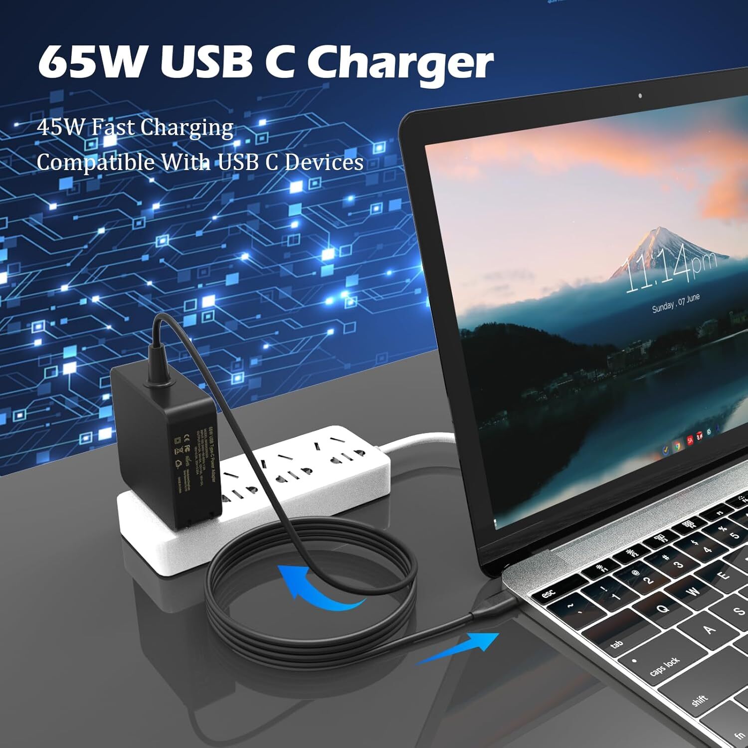 65W 20V 3.25A USB C Power Supply Charger for JBL Xtreme 3 Wireless Speaker New