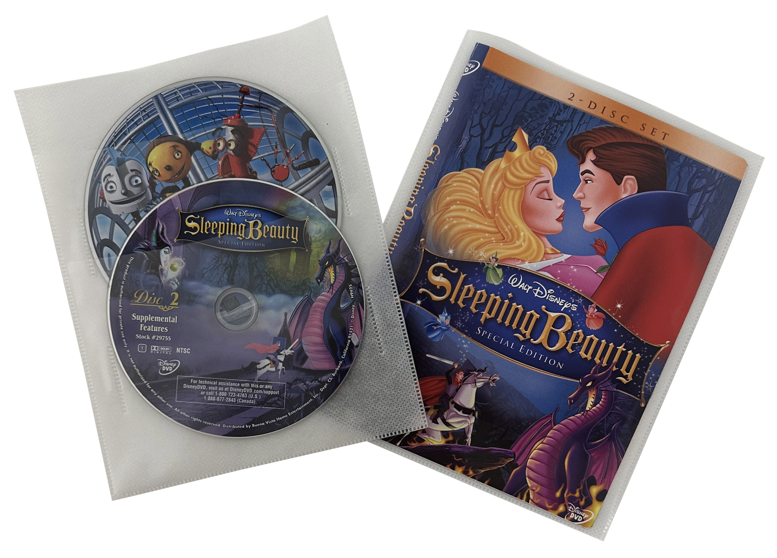 Clear 2 Disc White Non Woven CPP Sleeves & DVD Booklet Lot