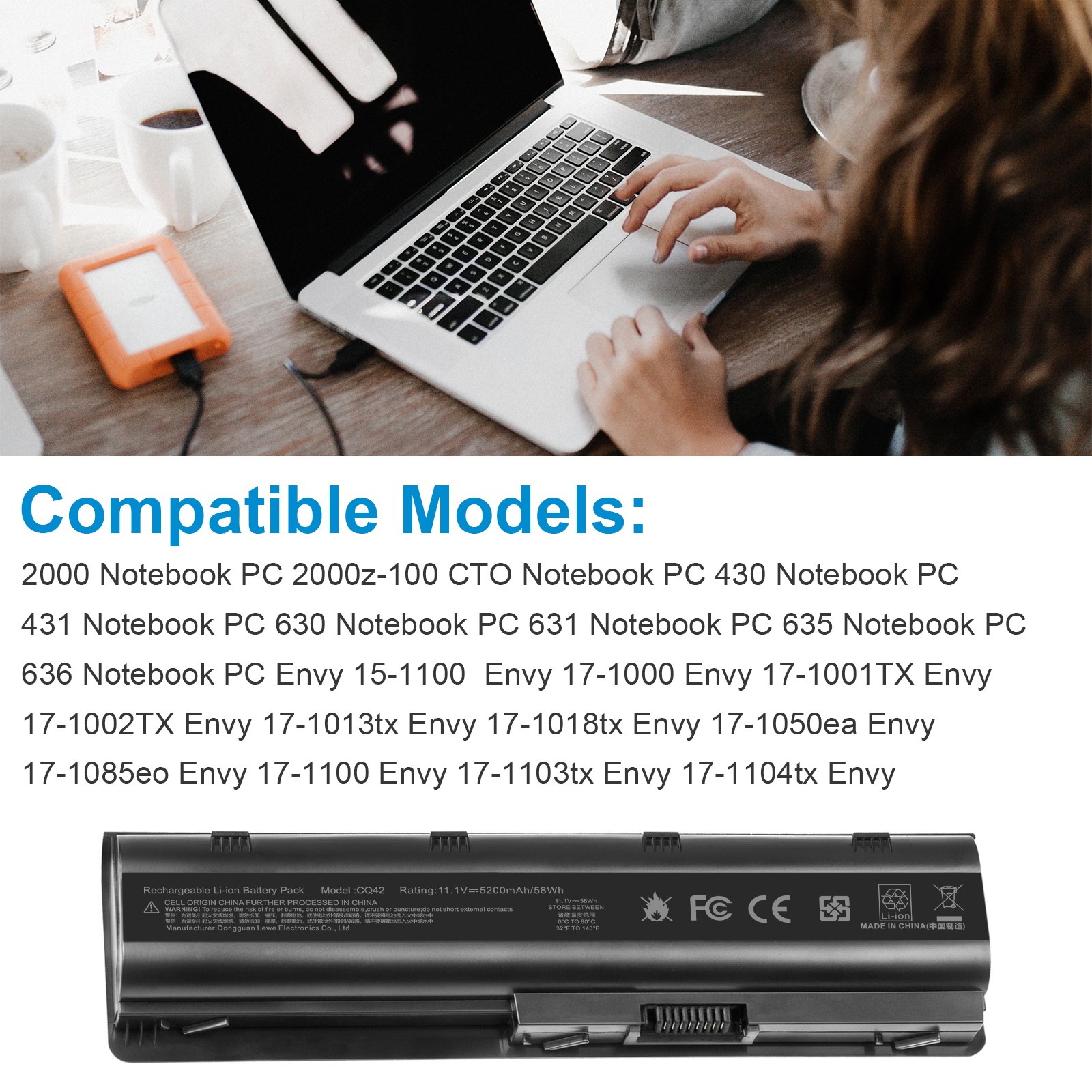 Battery For HP Pavilion G4, G6, Compaq Presario CQ42 CQ56 CQ57 Series Notebook P